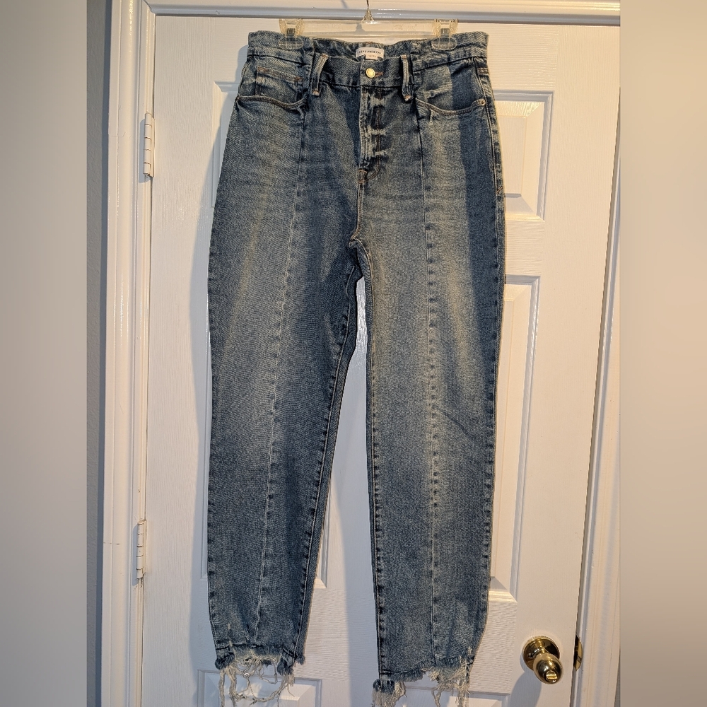 Good American Classic Blue Distressed High Rise Women's Jeans